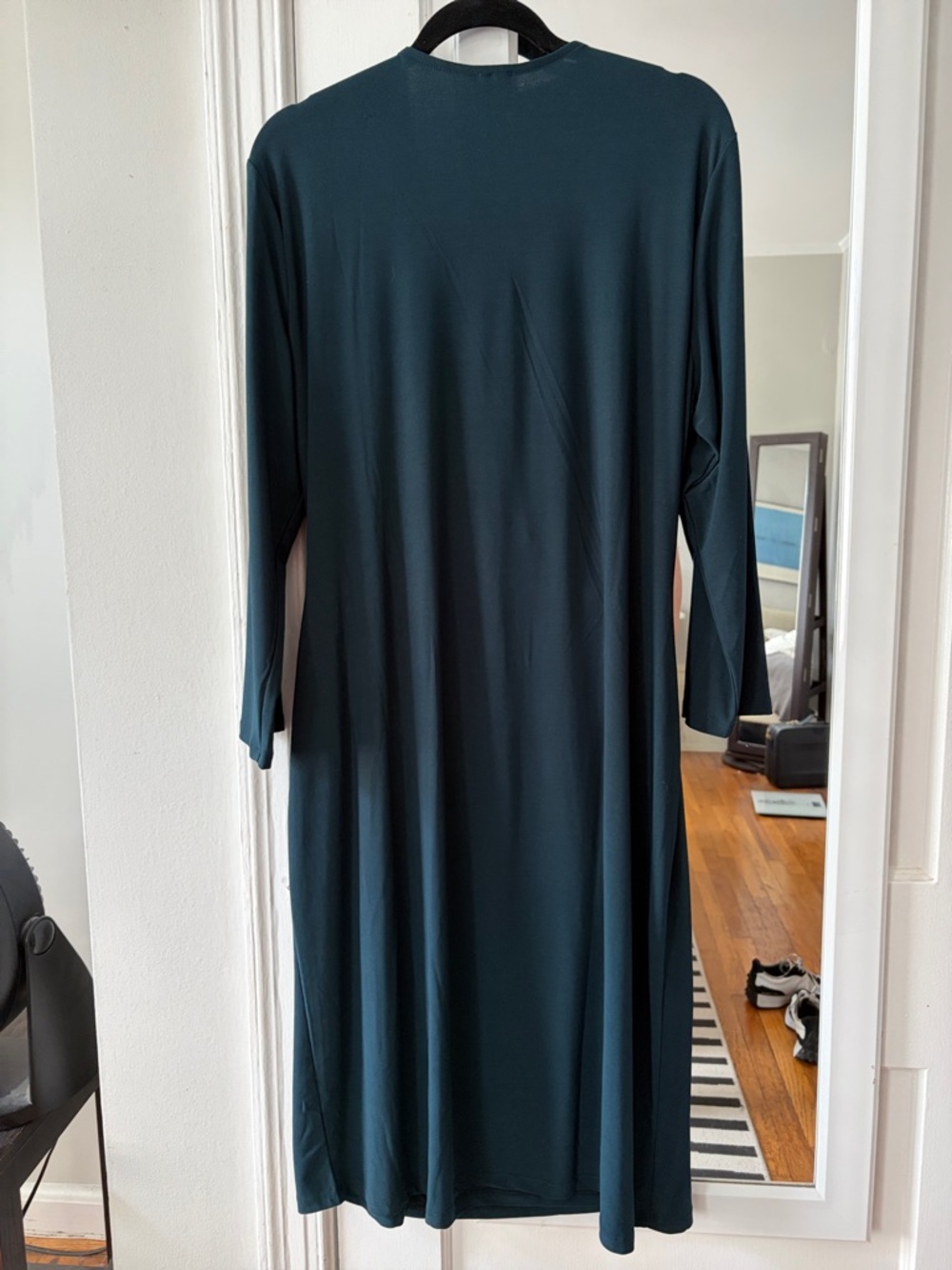 Anne Klein Teal Wrap-Style Long-Sleeve Dress - Picture 4 of 4